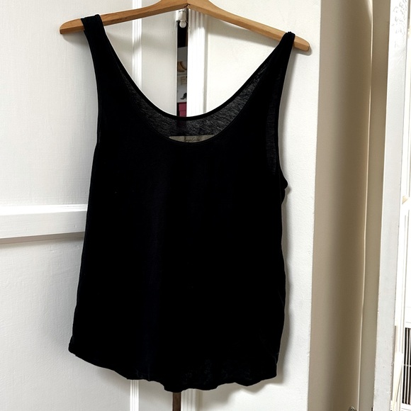 Enza Costa Women’s Scoop Neck Tank Top | Black | Sz Medium - Picture 2 of 9